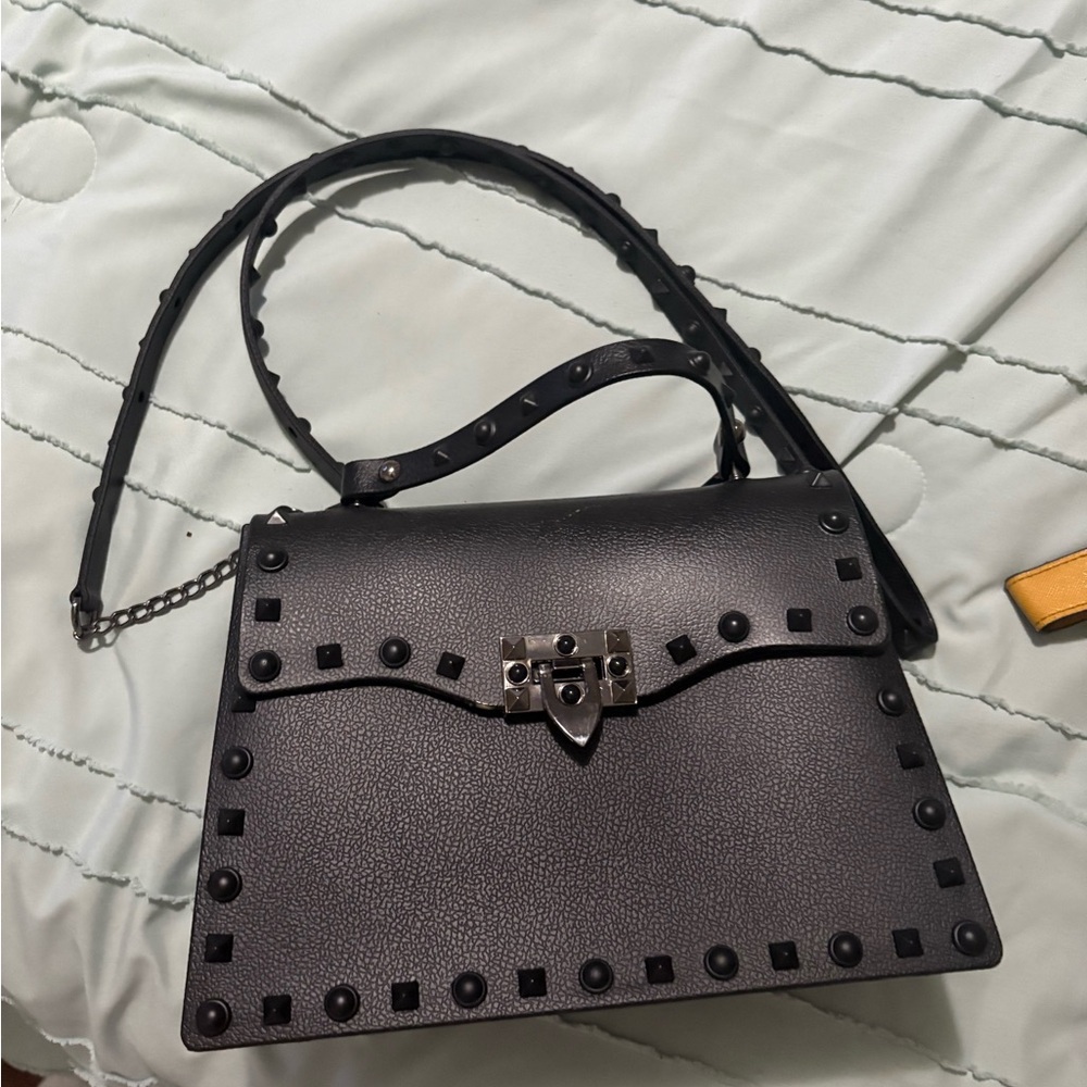 Black Studded Women's Handbag